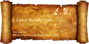 Lisko Urbána névjegykártya